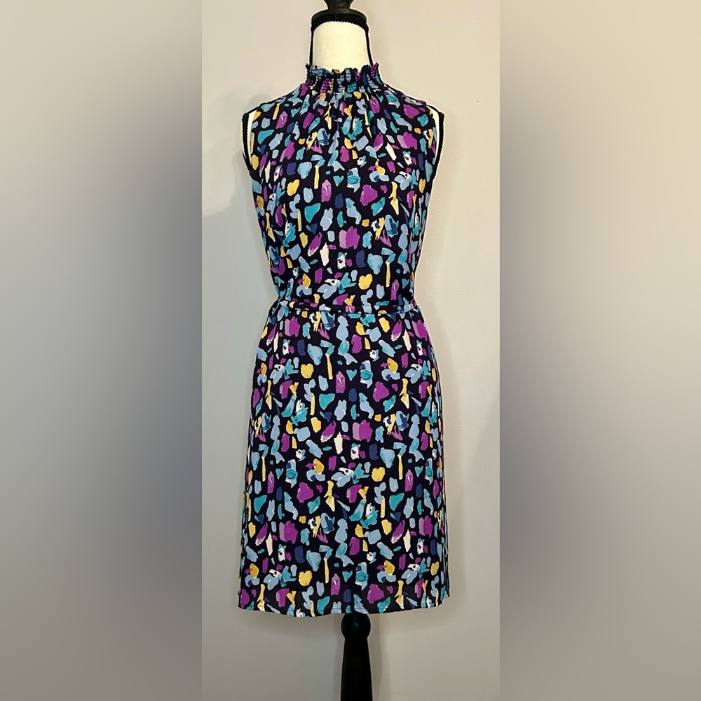 Gibson x City Safari Roselyn Weaver Smocked Mock Neck Dress Women’s Size Small